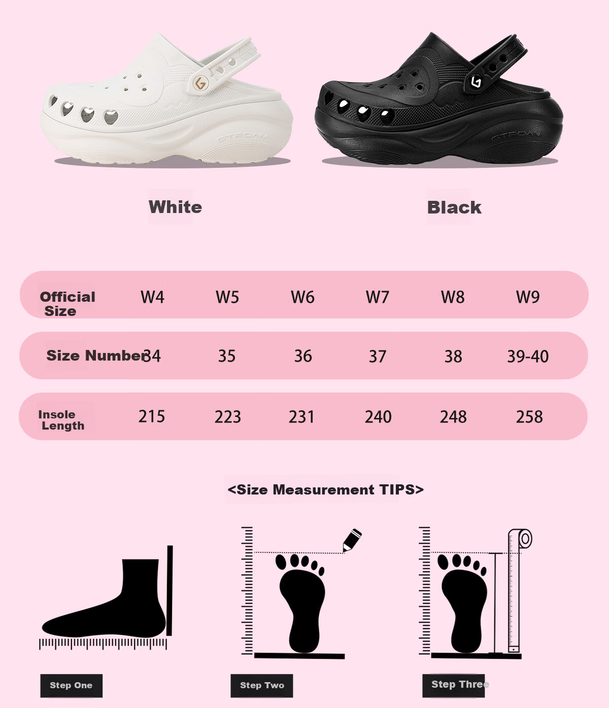 GOTO Women's Summer Peach Heart Hollow Sandals 6cm Height Increase Non-Slip Cloud Support Elastic Beach Slippers 12