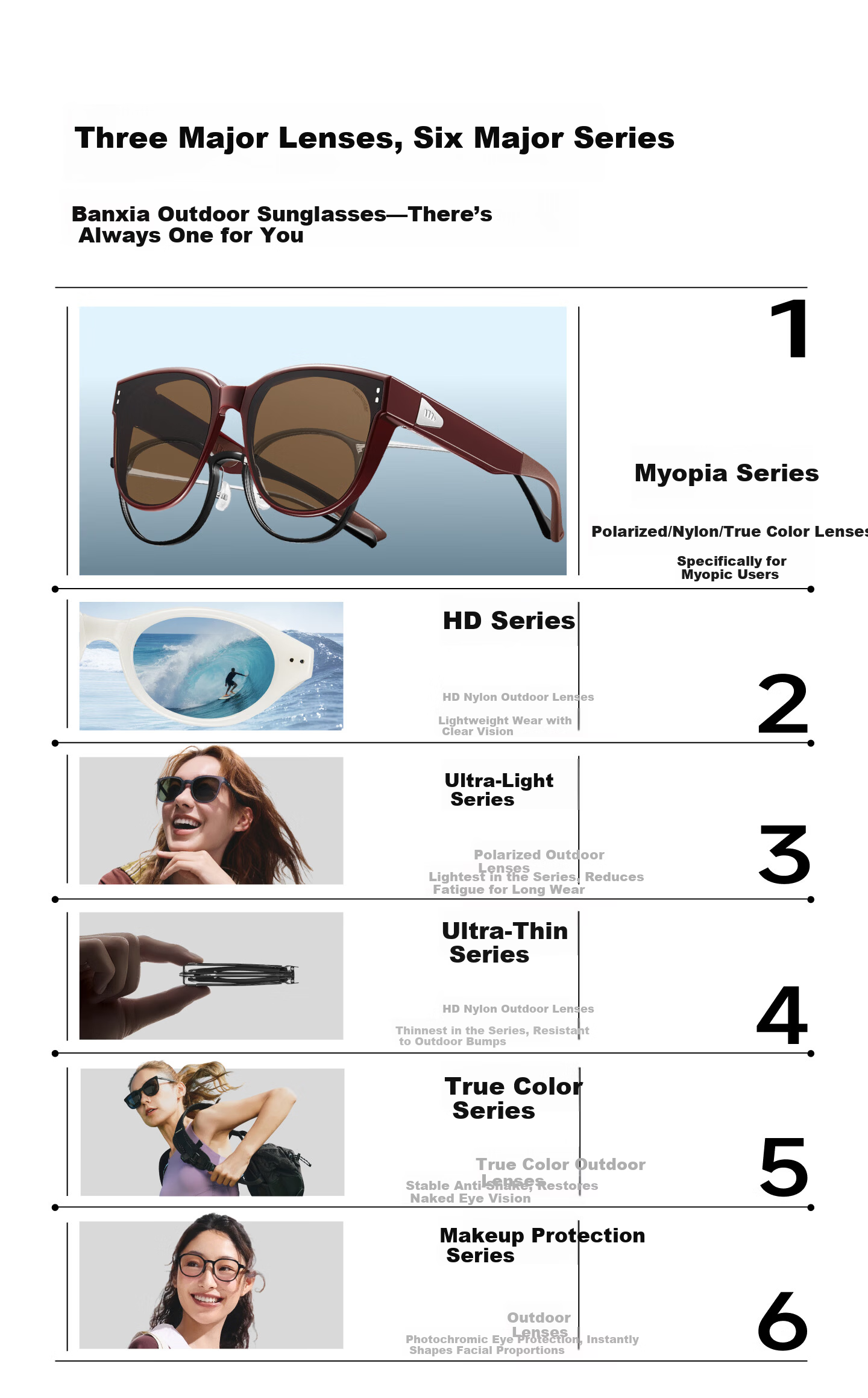 Beneunder Folding Polarized Sunglasses Case for Prescription Glasses, Large Square Round Frame, Unisex, Model FD011 18