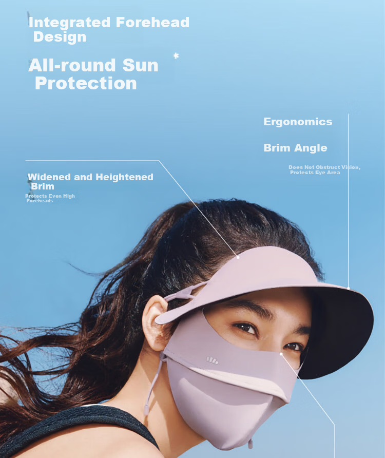 Beneunder Anti-UV Full Face Sun Protection Bikini with Brim for Women, Sun Shield Mask, Deep Floral Gray 16