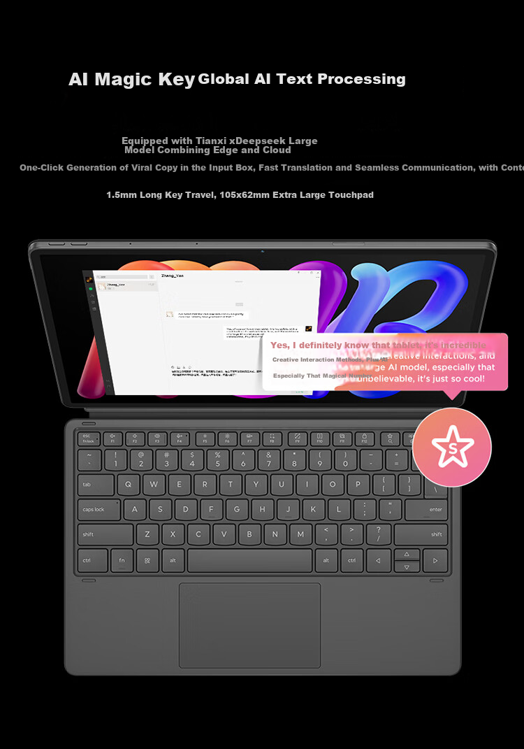 Lenovo Xiaoxin Pro GT, 13-Inch New Learning And Office AI Tablet, 3.5K Ultra-Clear Eye-Protection Screen, Snapdragon 8 Ultimate Edition, 12+512GB, Silver, with Student Subsidy And Certificatio 13
