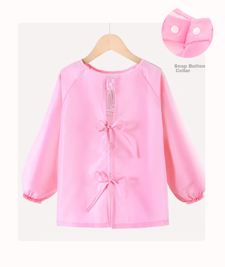 Hello Kitty Kids Waterproof Bib Apron Reversible Smock for Eating and Painting U4202 Rose Pink Size M 8