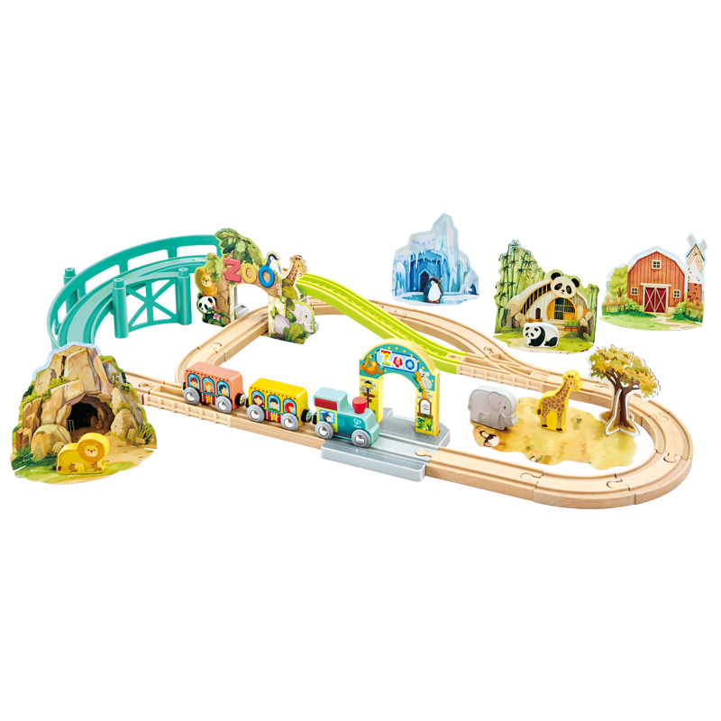Hape Children's Zoo Theme Train Track Set Animal Train Toy Boys Girls Birthday Gift E7573