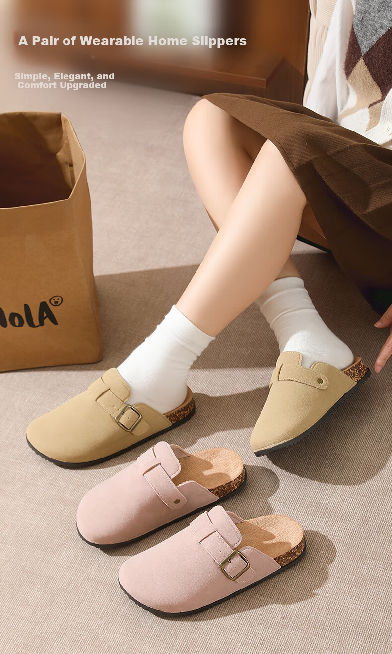 YUZHAOLIN Spring Summer Autumn Women's Birkenstock Style Faux Leather Slip-On Mules YF002 1