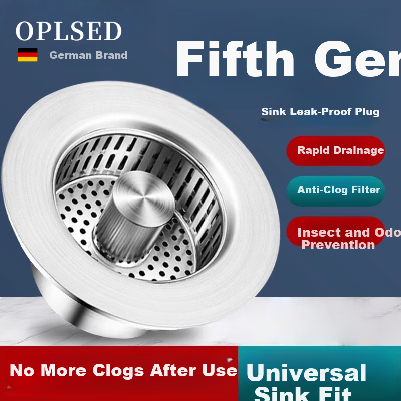 OPLSED [Germany] Stainless Steel Kitchen Sink Drain Accessory Leak-Proof Plug Filter Universal OP-TTX2001