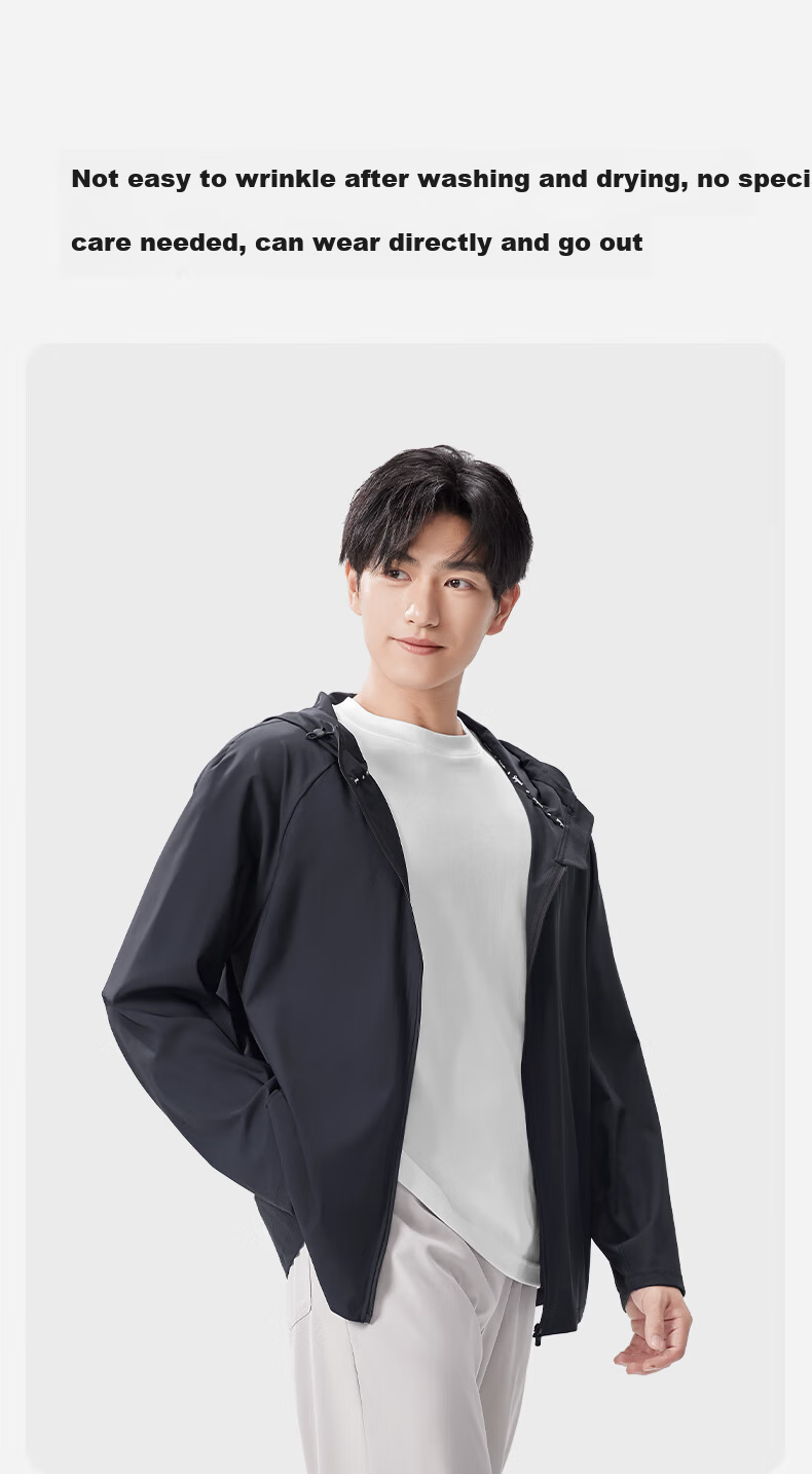 Ono Kazuko Men's Summer Breathable Thin UV Protection Ice Silk Sun Protection Jacket 11