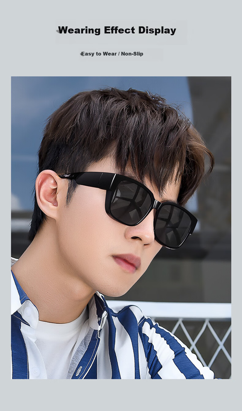 Jimmy Orange Unisex Trendy Clip-On Sunglasses UV Protection Polarized Driving Glasses for Men and Women 14