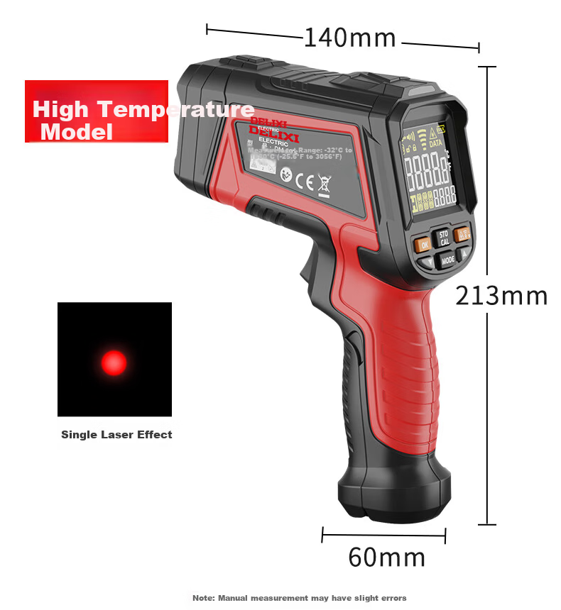 DELIXI ELECTRIC Industrial Infrared Thermometer High-Precision Temperature Gun for Oil, Kitchen Baking, and Water Temperature Measurement 17