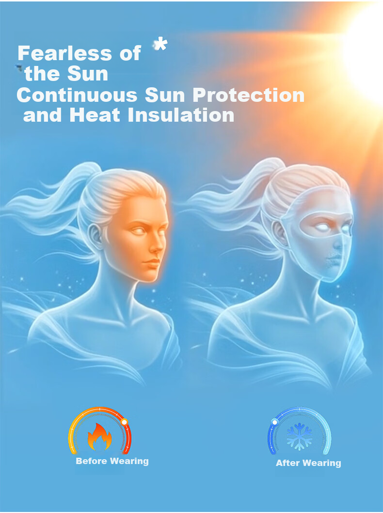 EFZ Full Face Sunscreen Mask for Women UV Protection Breathable Face Bikini Cycling Driving Ice Silk Full Face Sun Protection Mask 8