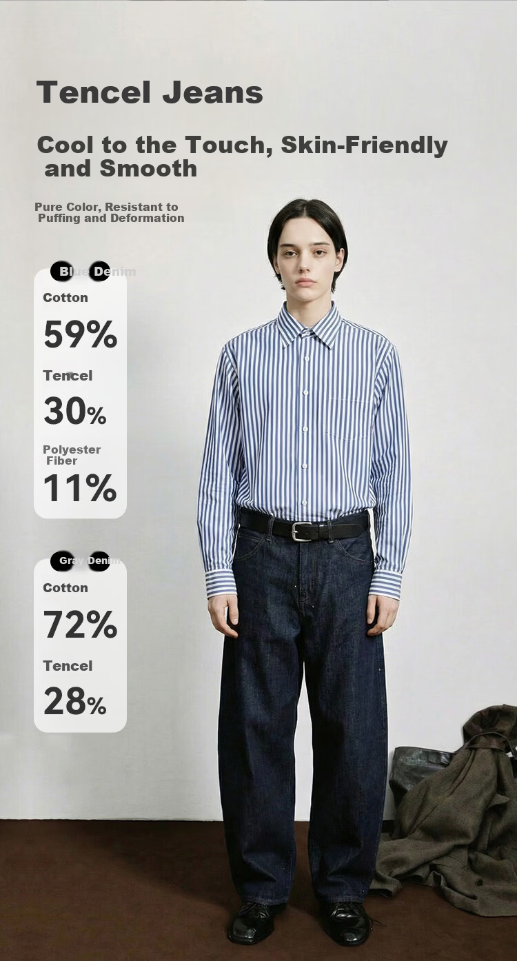 JD Jingzao Tencel Curved Blade Women's Jeans Straight Casual Pants 2026 New Spring Autumn Light Blue 27 7