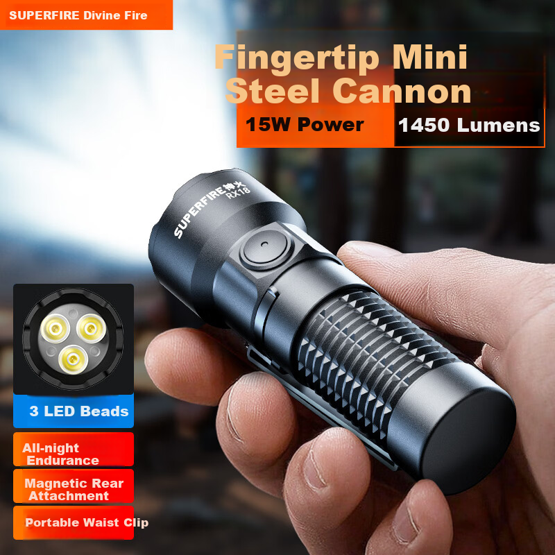 SupFire Flashlight High Brightness Long Battery Life Portable Military Outdoor Lighting Tactical Bike Emergency Light