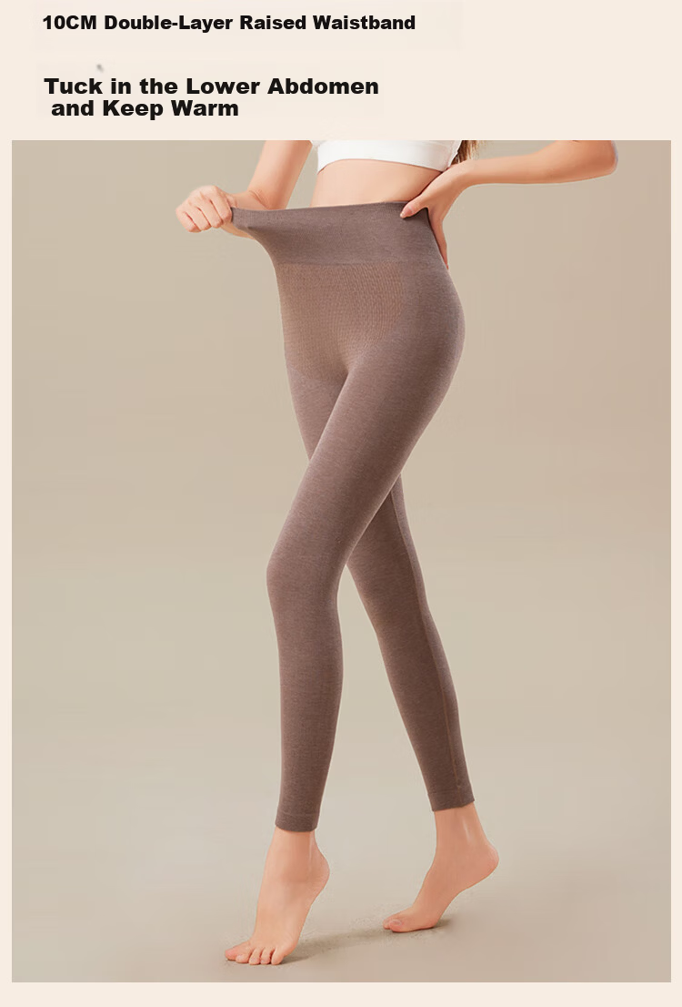Urban Beauty Thermal High-Waist Wool Blend Warm Leggings for Women Autumn Pants with Tummy Control, Pink, Size L 14
