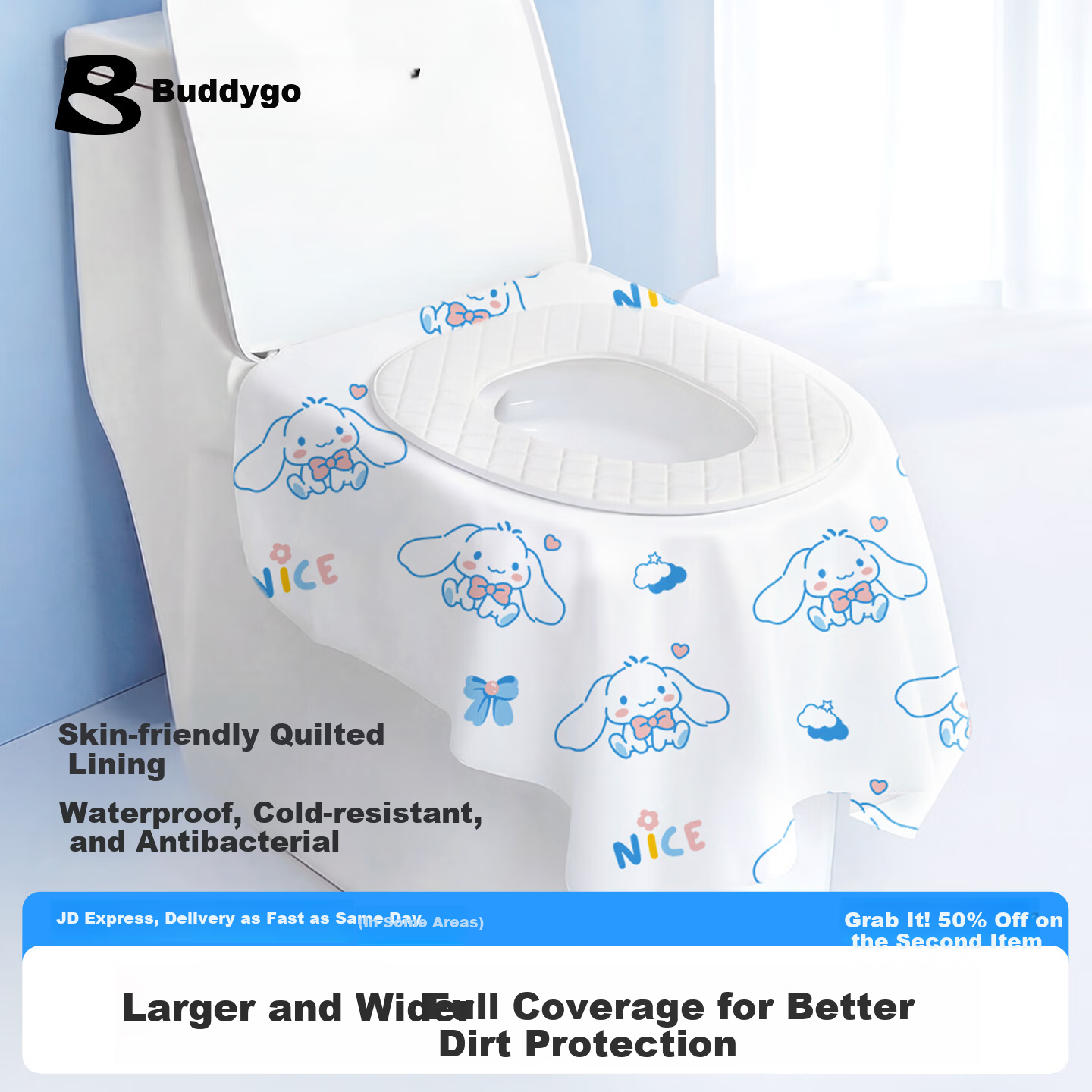 BADIGAO Disposable Toilet Seat Covers Individually Packaged Travel Thickened Portable Waterproof Toilet Mats for Hotel and Maternity Use