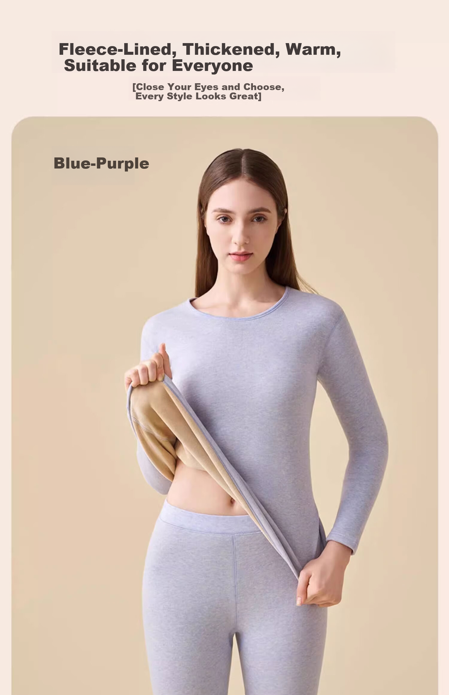 Urban Beauty Women's Thermal Underwear Set Autumn Winter Fleece Lined Thickened Flame Velvet Minus 40°C Cold Resistant Windproof 26