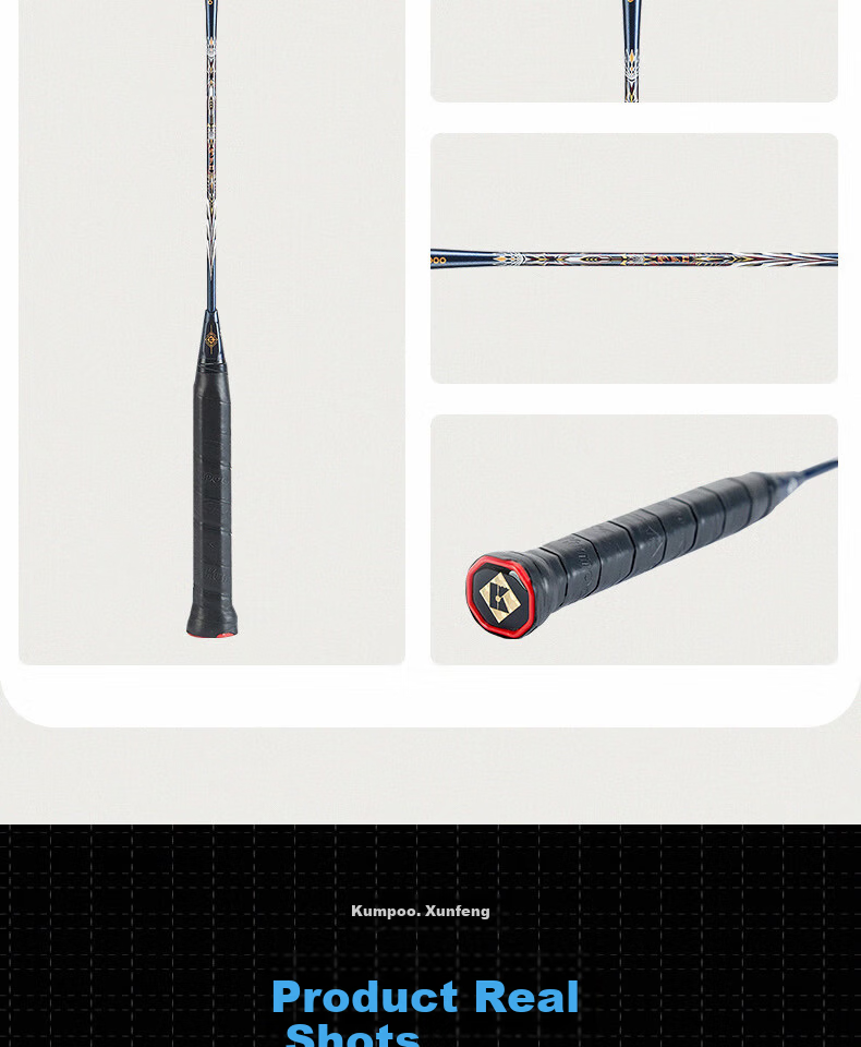 KUMPOO Shura II Full Carbon Professional Badminton Racket High-End Offensive Model Solar Red (Pre-Strung) 14