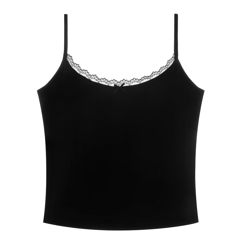 MiiOW U-Neck Lace Camisole with Built-in Bra Pad Women's Summer Sleeveless Outerwear and Innerwear Backless Underwear