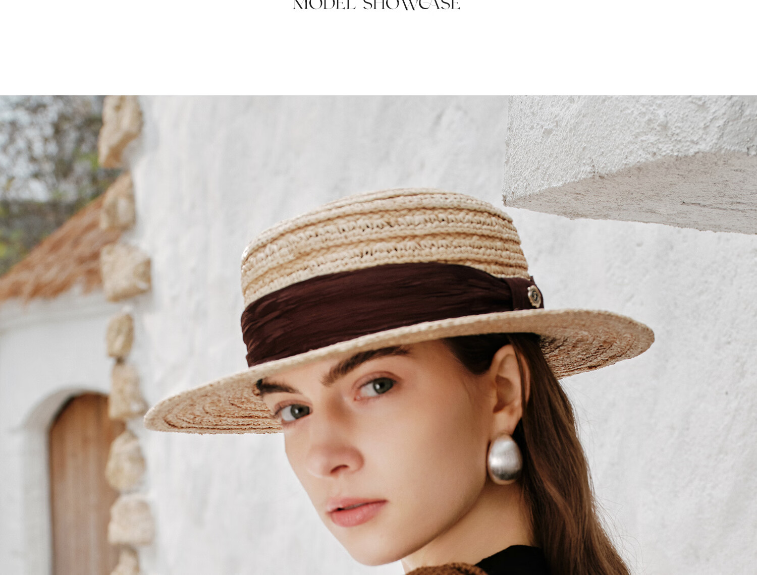 FANCET Women's Summer Hand-Crocheted Raffia Straw Breathable Sun Hat Vacation Lightweight Luxury Flat-Top Hat 20