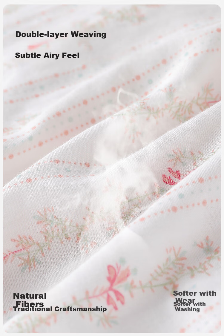 Ying's Maternity Postpartum Set Autumn New 10A Antibacterial Double-Layer Cotton Gauze Nursing Pajamas Homewear Pink M 9