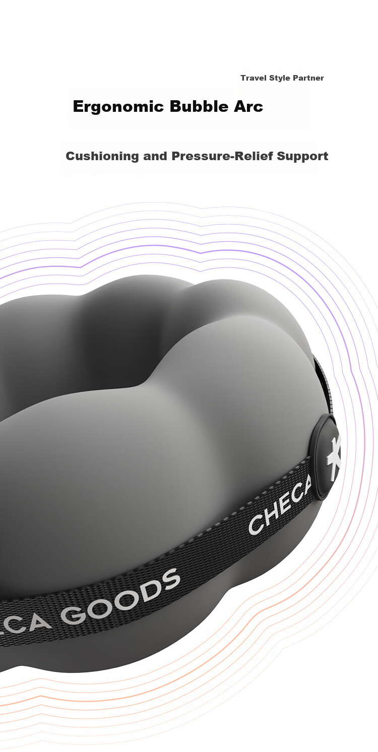 CHECA GOODS U-Shaped Neck Pillow Travel Portable Airplane Neck Support Long-Distance Neck Rest Nap U-Shaped Pillow with Visible Bag 10