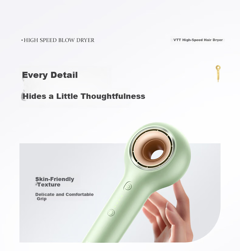 VTT Germany Lollipop High-Speed Hair Dryer Home Silent Negative Ion High Power Hair Protection Quiet Low Noise Birthday Gift 22