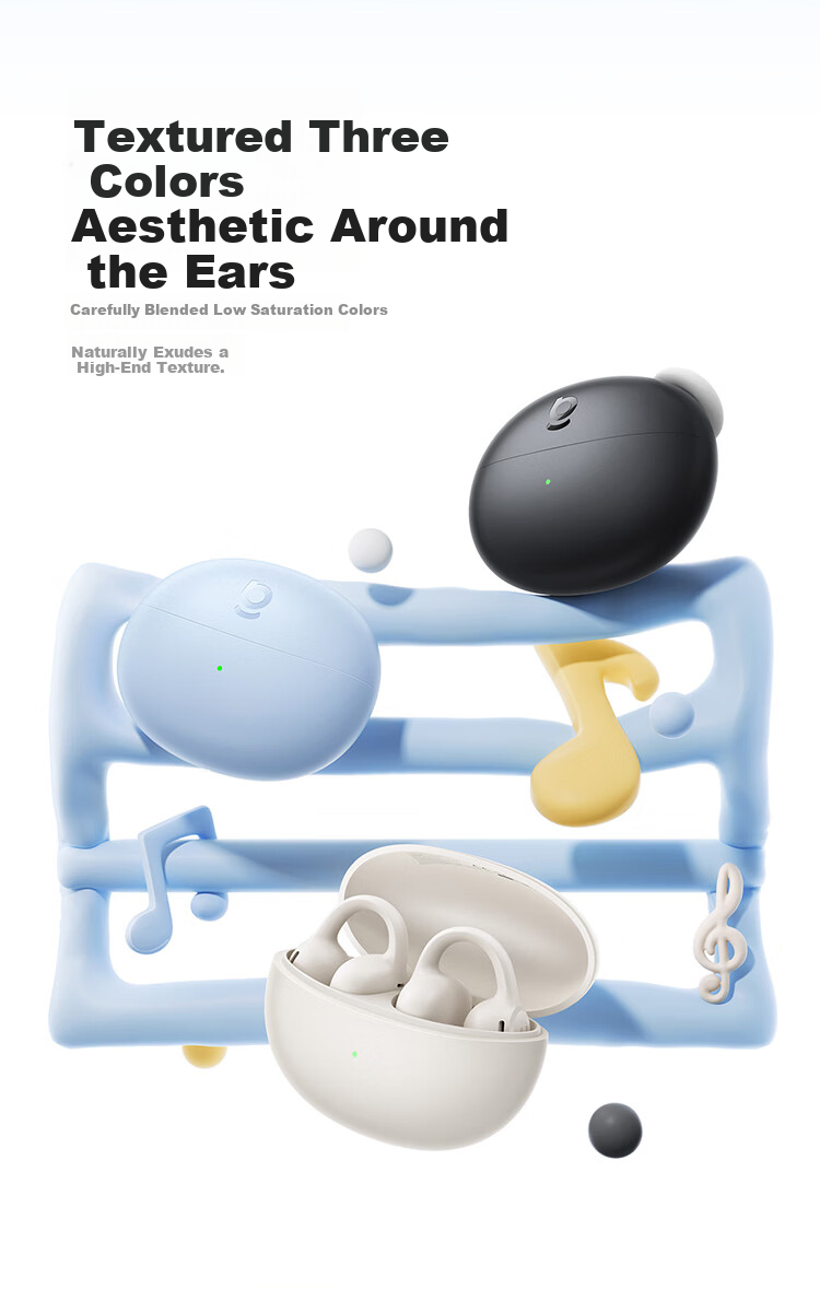 Baseus BC1 Lite 2026 Latest Bluetooth Ear Clip Open-Ear Sports Headset Long Battery Life Ear-Hanging Starry Blue 16