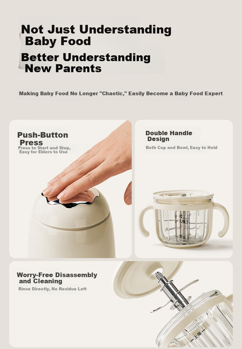 Little White Bear Baby Food Processor Small Infant Food Maker Multi-Function Blender 6028 18