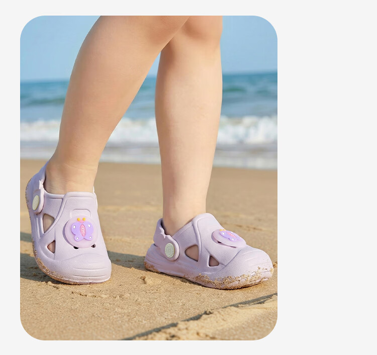 Mutong Baby Boys Summer Essential Oil Protective Clog Cartoon Soft Sole Beach Shoes Girls Wind Violet 150 14