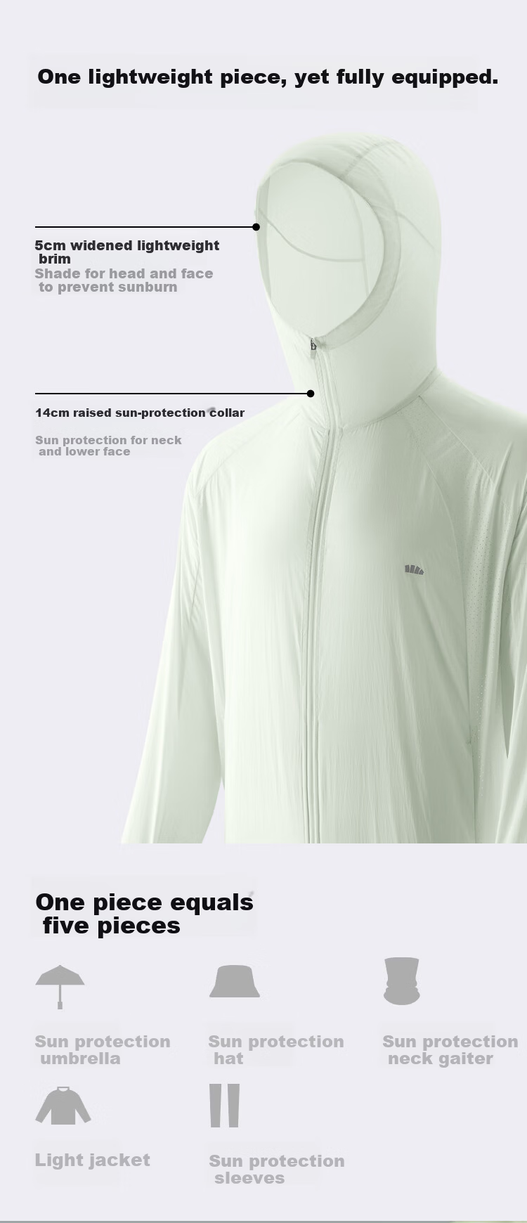 Beneunder Men's Sunscreen Jacket Skin Coat UV Protection Breathable Water-Repellent WR010 [JD Exclusive] 5