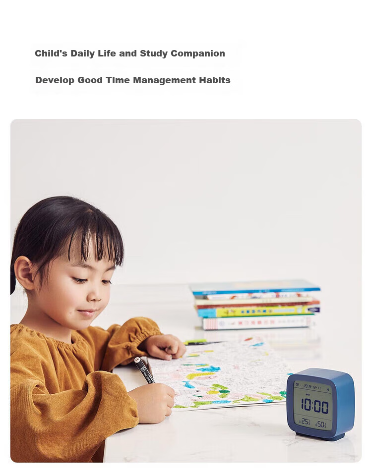 Qingping Bluetooth Smart Alarm Clock Temperature and Humidity Monitor Clock Alarm Clock JD Self-operated Student Alarm Clock Smart Alarm Clock Beige Back to School Season 10