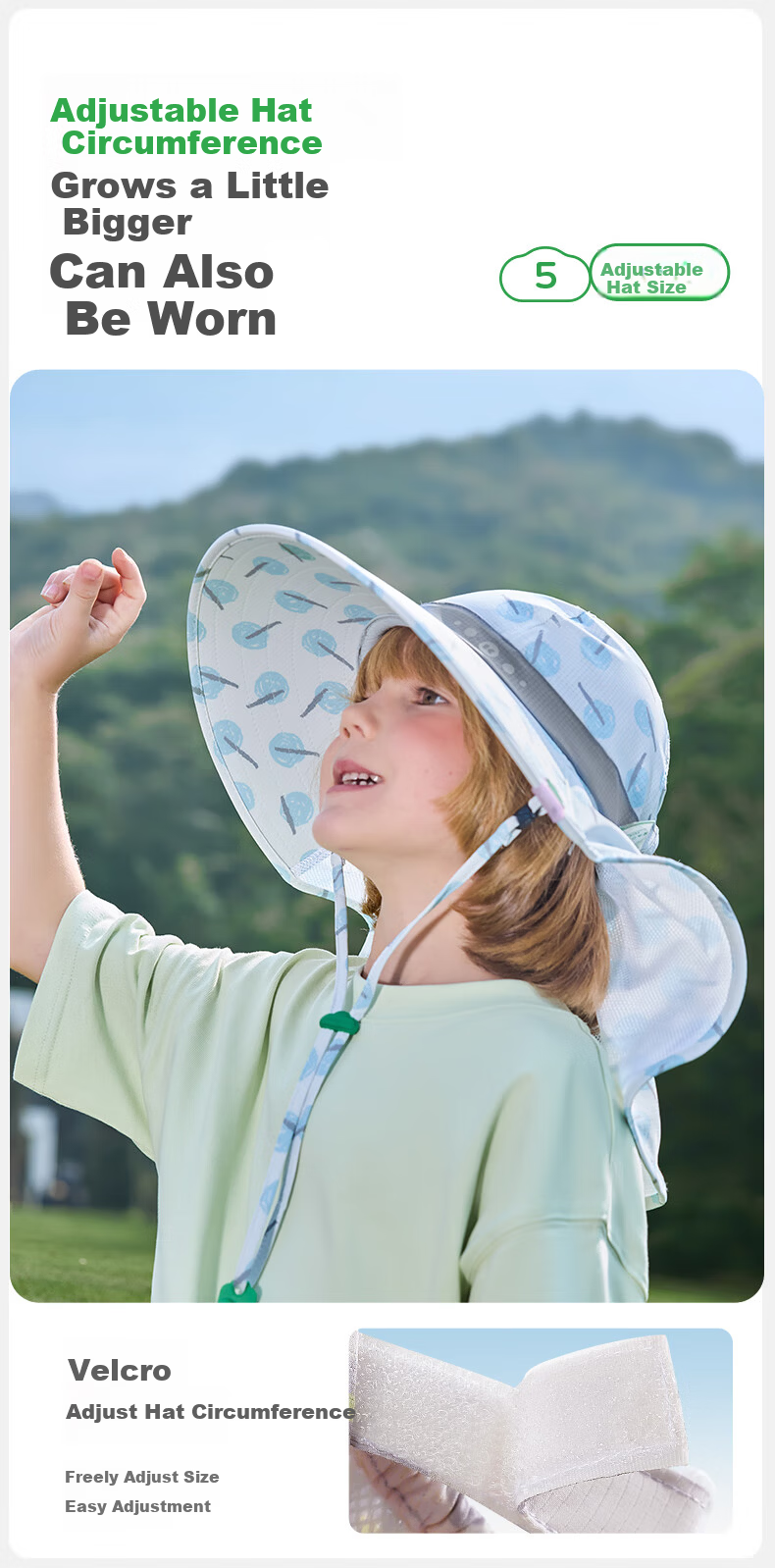 Kocotreekk Kids UV Protection Baby Neck Cover Sun Hat Gray M 17