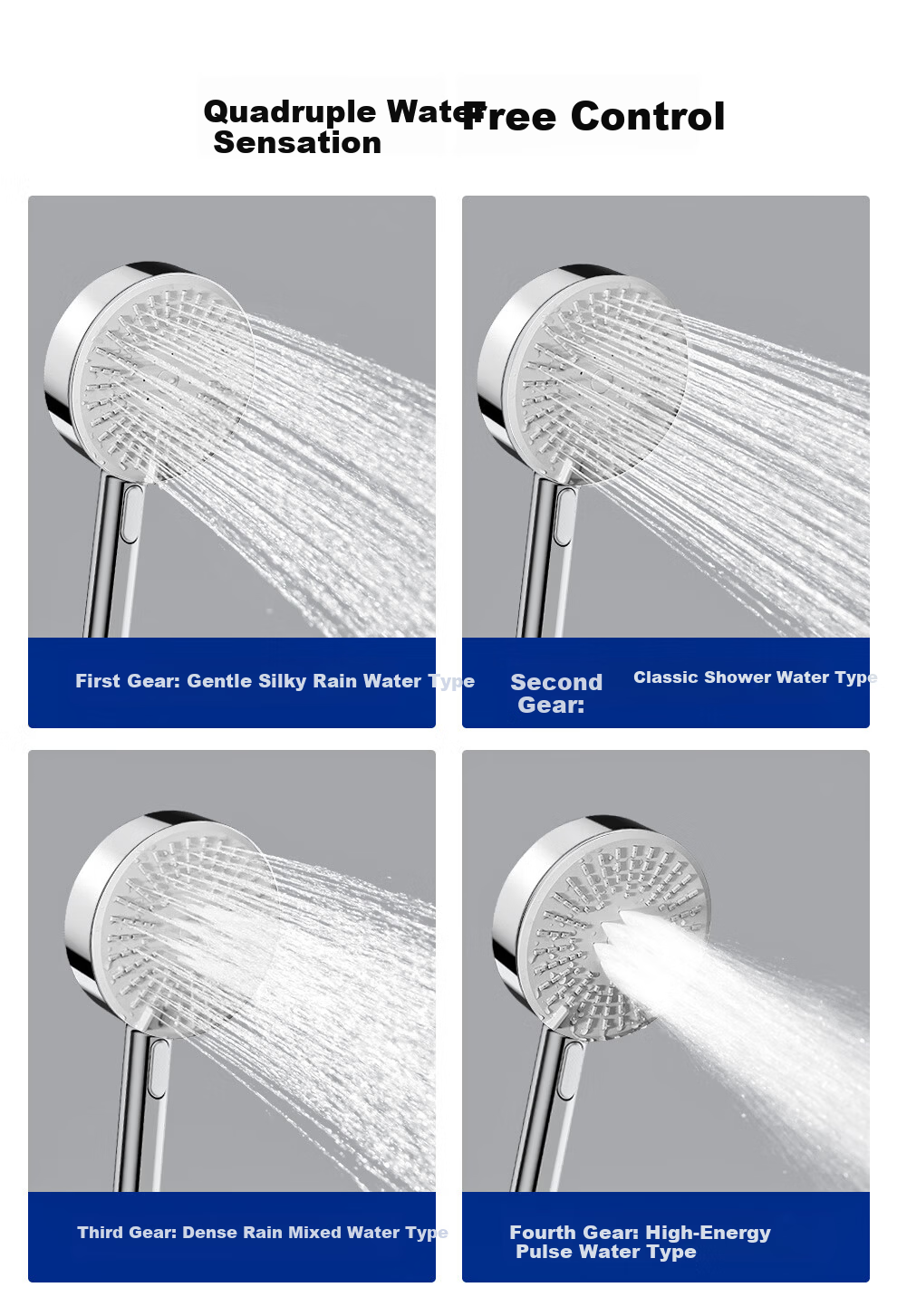 ARROW K530 Shower Set with Large Top Spray, Pressurized Multifunctional Piano Key Digital Display Handheld Shower AE34216MZCP-P 8
