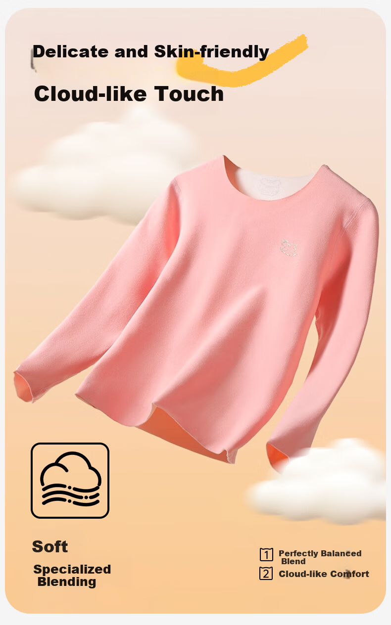 Modal Children's Thermal Underwear Set Seamless Fleece Thickened Heating Autumn Winter Baby Boys Girls Long Johns 6