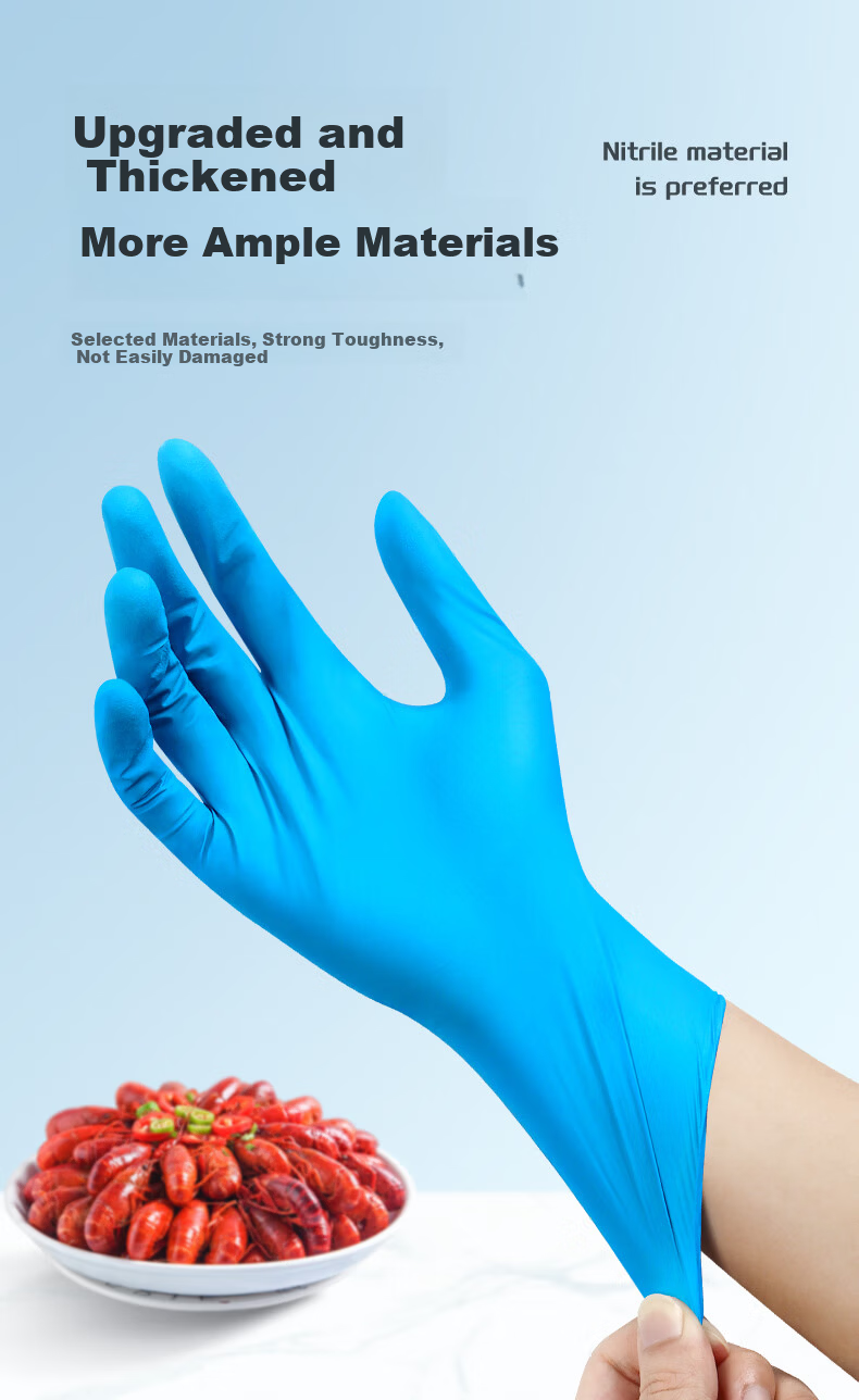WorkSure Disposable Nitrile Gloves Waterproof Cleaning Mechanical Factory Thickened Durable Extended Laboratory Industrial OWSWNL6.5g 12-inch 100pcs/Box L 8