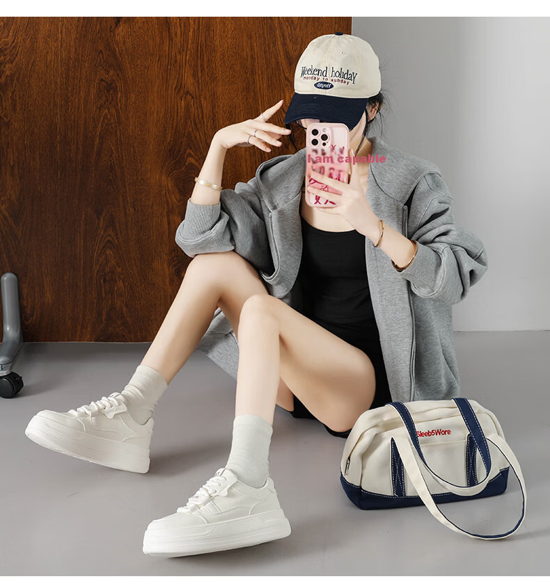 Cartelo Crocodile Women's White Sneakers Spring Fashion Simple Sports Casual Shoes Versatile Skate Shoes Beige 37 13