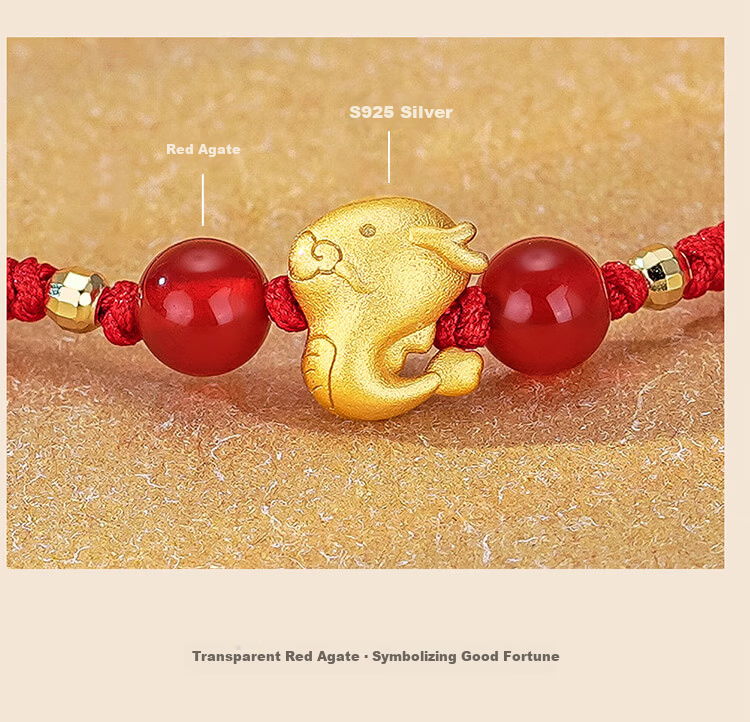 Jinliufu Auspicious Bracelet S925 Silver Zodiac Red Rope Lucky Charm Bracelet for Men and Women Birthday Gift for Lover 6