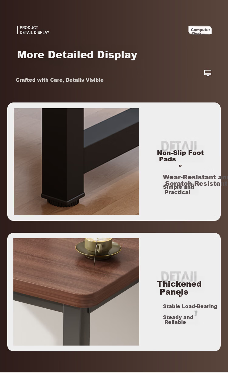 Zhuobo Computer Desk Desktop Study Table Home Small Table Bedside Table BZ58 Walnut 80x40cm 12