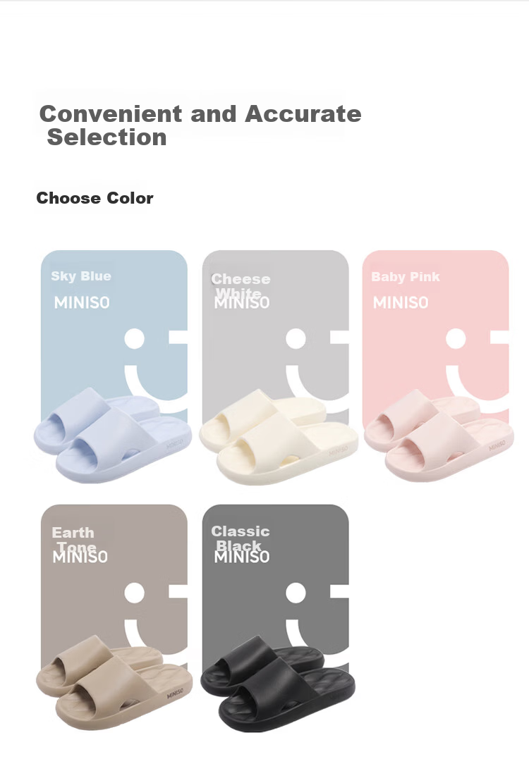 MINISO Women's Summer Slippers 2026 New Indoor Home Bathroom Antibacterial Deodorant Cool Slippers Men's Sky Blue Size 38-39 13