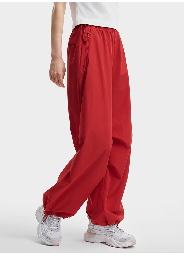 FILA Women's Woven Long Pants 2026 Summer Casual Loose Cool Sun-Protective Straight-Leg Trousers [Han So-hee Style] 47