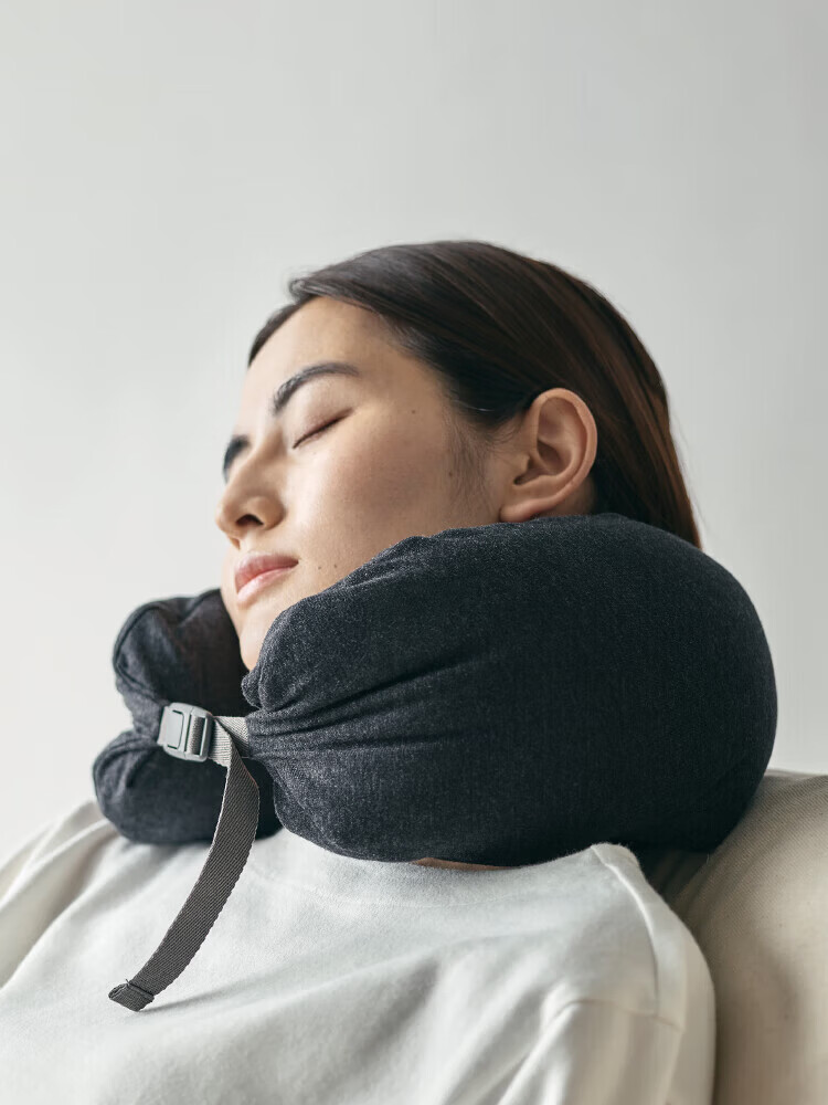 MUJI Comfortable Neck Pillow, Nap Pillow, U-Shaped Pillow, Travel Pillow, Office Headrest, Backrest, Nap Pillow, Navy Blue 3