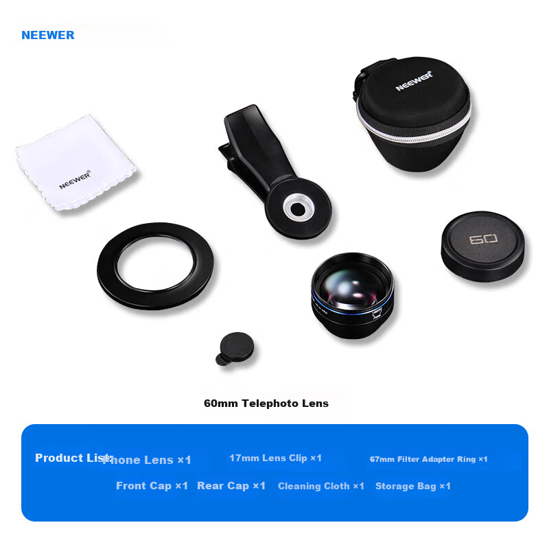 NEEWER 2nd Generation Upgraded Master-Level 17mm HD Professional Mobile Lens Universal for Apple Huawei External DSLR-Grade Portrait Jewelry Insect Concert Macro Photography Tool