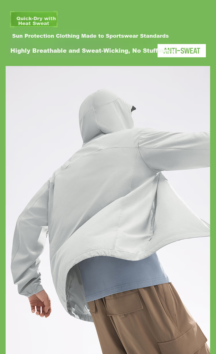 Beneunder Men's Sunscreen Jacket Thin Skin Jacket Ice Silk UV Protection Cooling Breathable Outdoor TS407 6