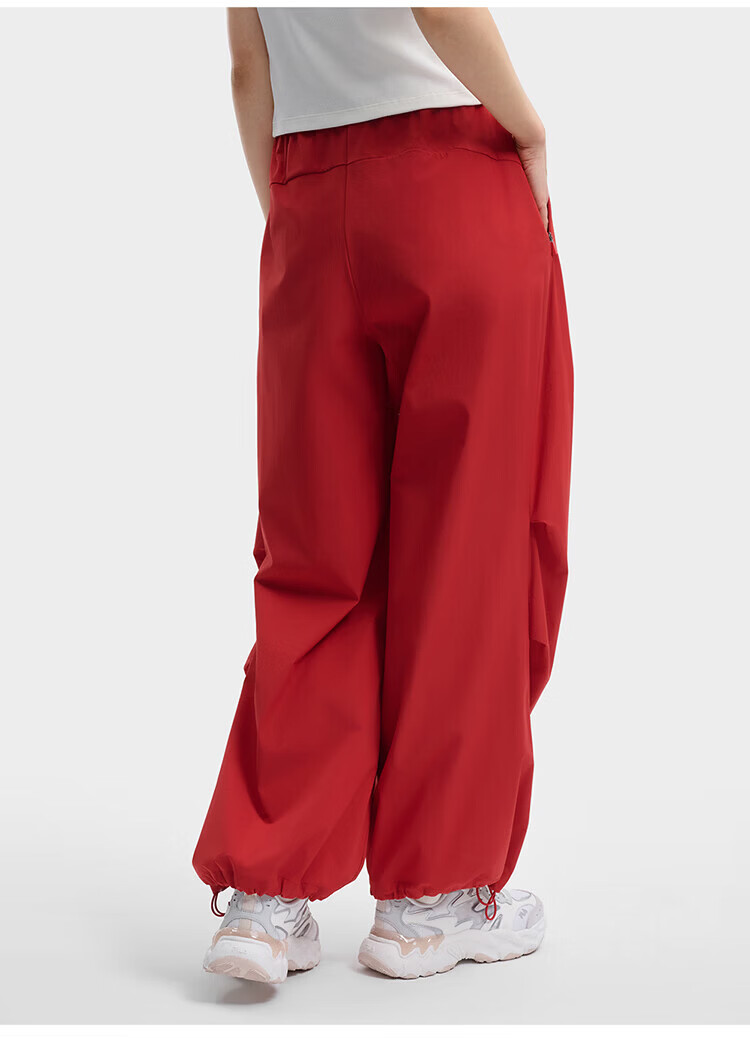 FILA Women's Woven Long Pants 2026 Summer Casual Loose Cool Sun-Protective Straight-Leg Trousers [Han So-hee Style] 46