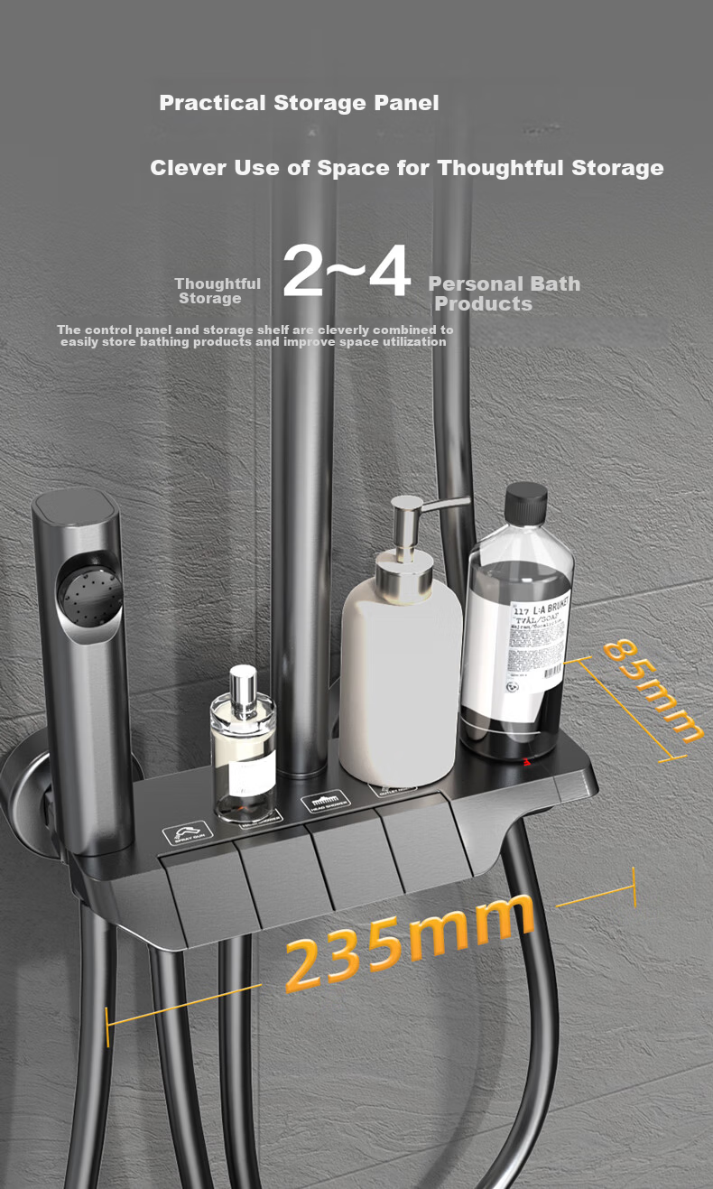 Micoe M3 Series Four-Function Piano Button Shower Set Household Bathroom Pressurized Shower Kit 7