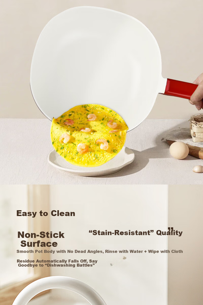 Maybale JD Exclusive Nie Yuan Titanium Ceramic Non-Stick Small Square Frying Pan Lightweight High-Value Goose Yellow 24cm 12