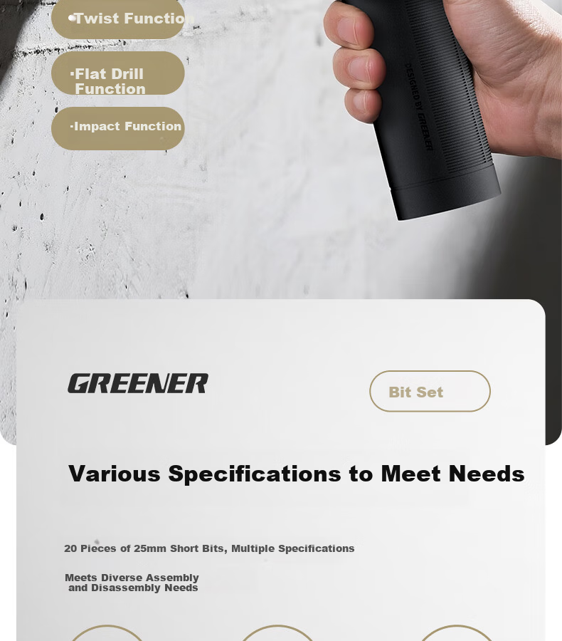 GREENER Nenggong BOX Electric Drill Household Toolbox Set Repair Kit Electric Screwdriver Hardware Toolbox 5
