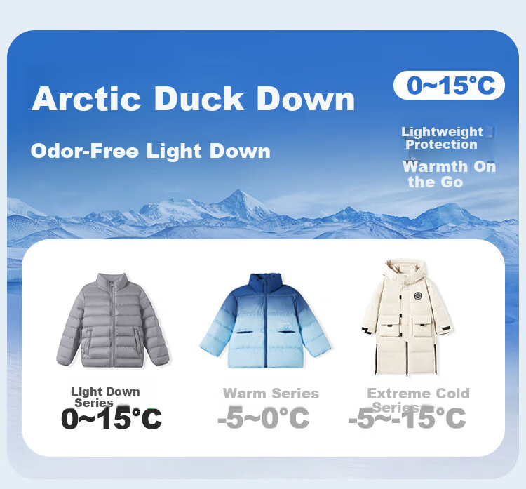 ASK JUNIOR Kids Down Jacket 25 Winter Boys Girls Duck Down Warm Lightweight Parent-Child Coat Black 110 1
