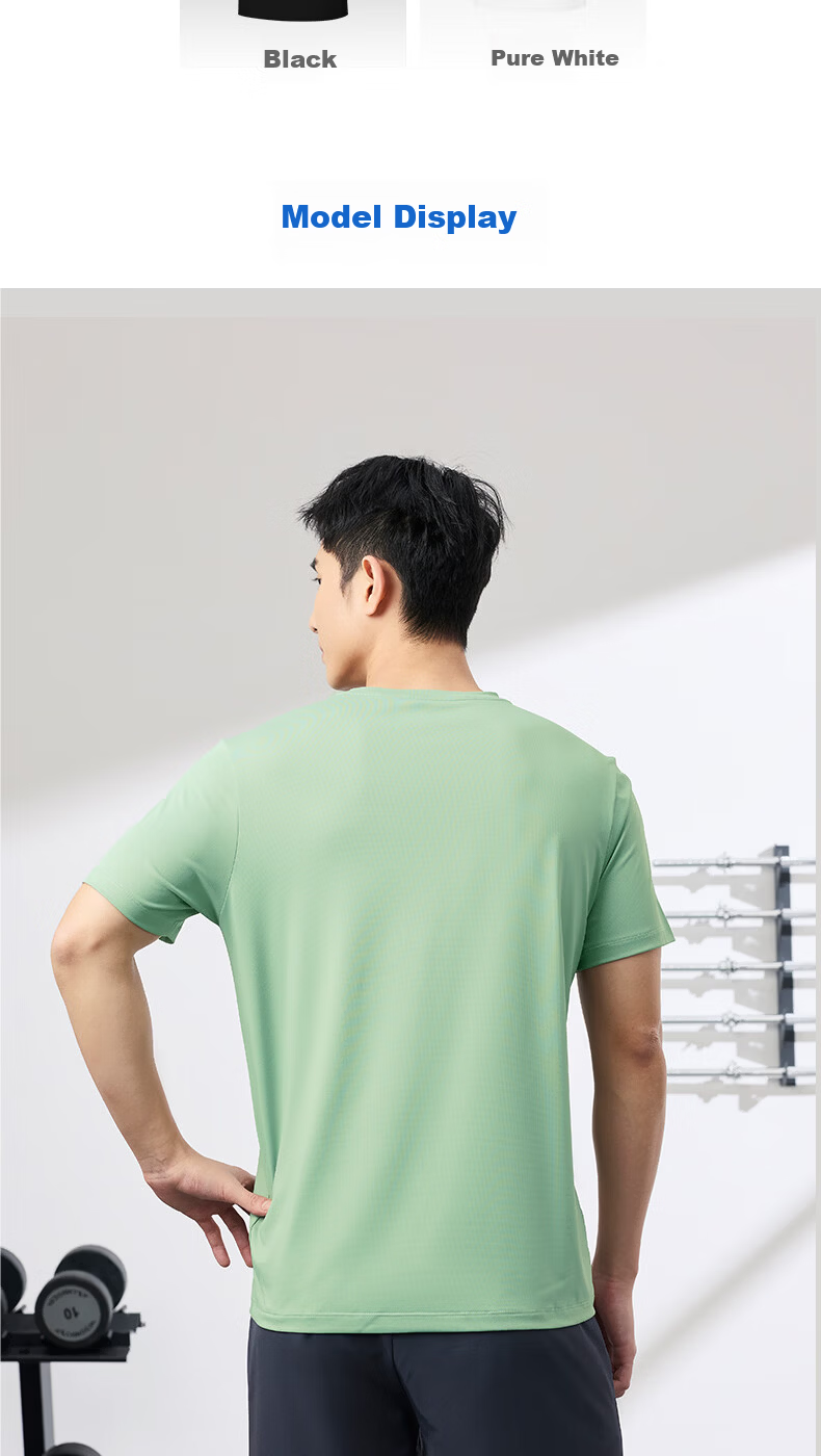 Jordan Men's Short Sleeve T-Shirt Thin Quick-Dry Sports Round Neck Ice Silk Casual Running Fitness Top 9