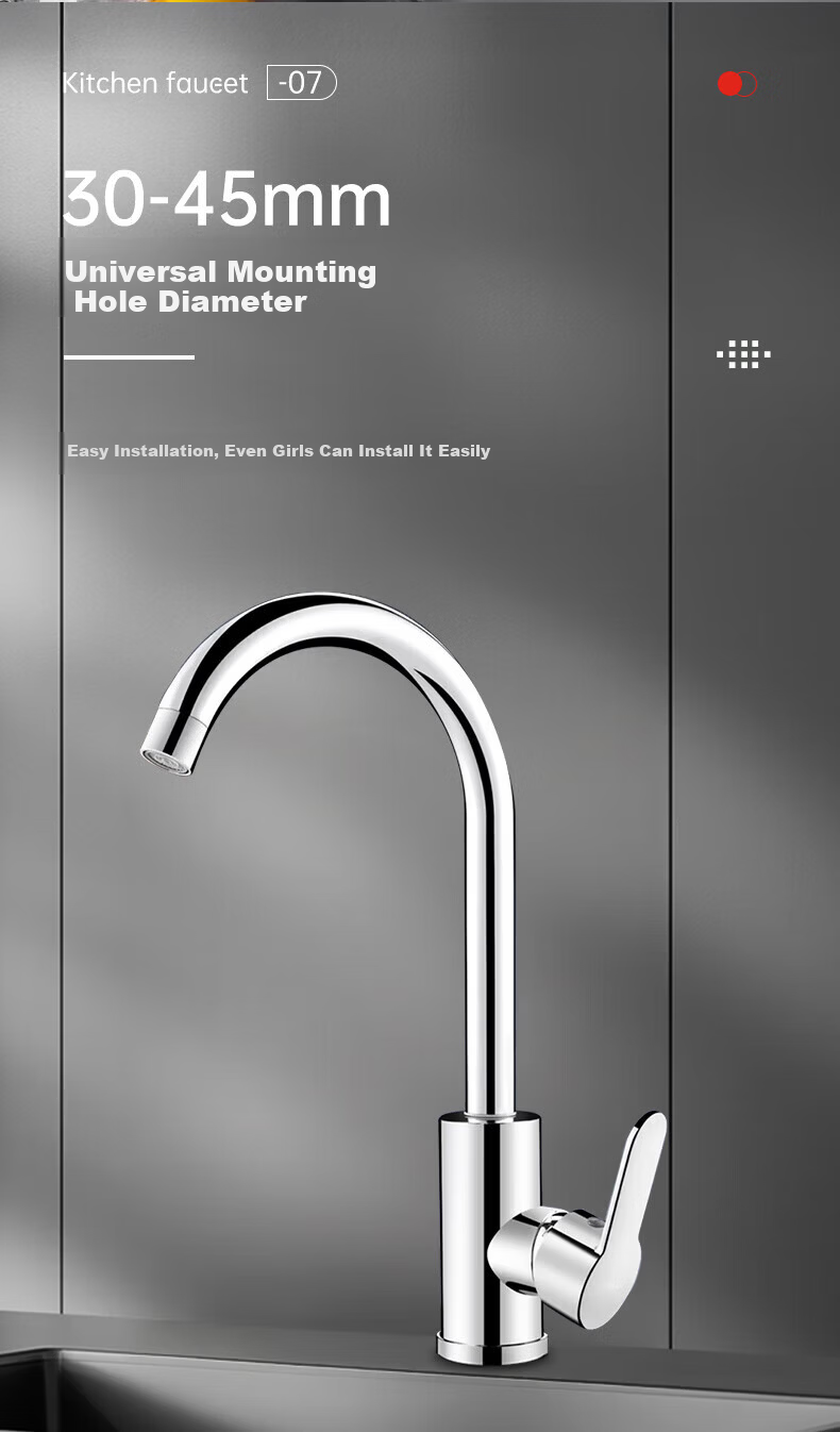 Baihan Kitchen Faucet Hot and Cold Two-in-One Stainless Steel High-Arc Kitchen Sink Faucet 10