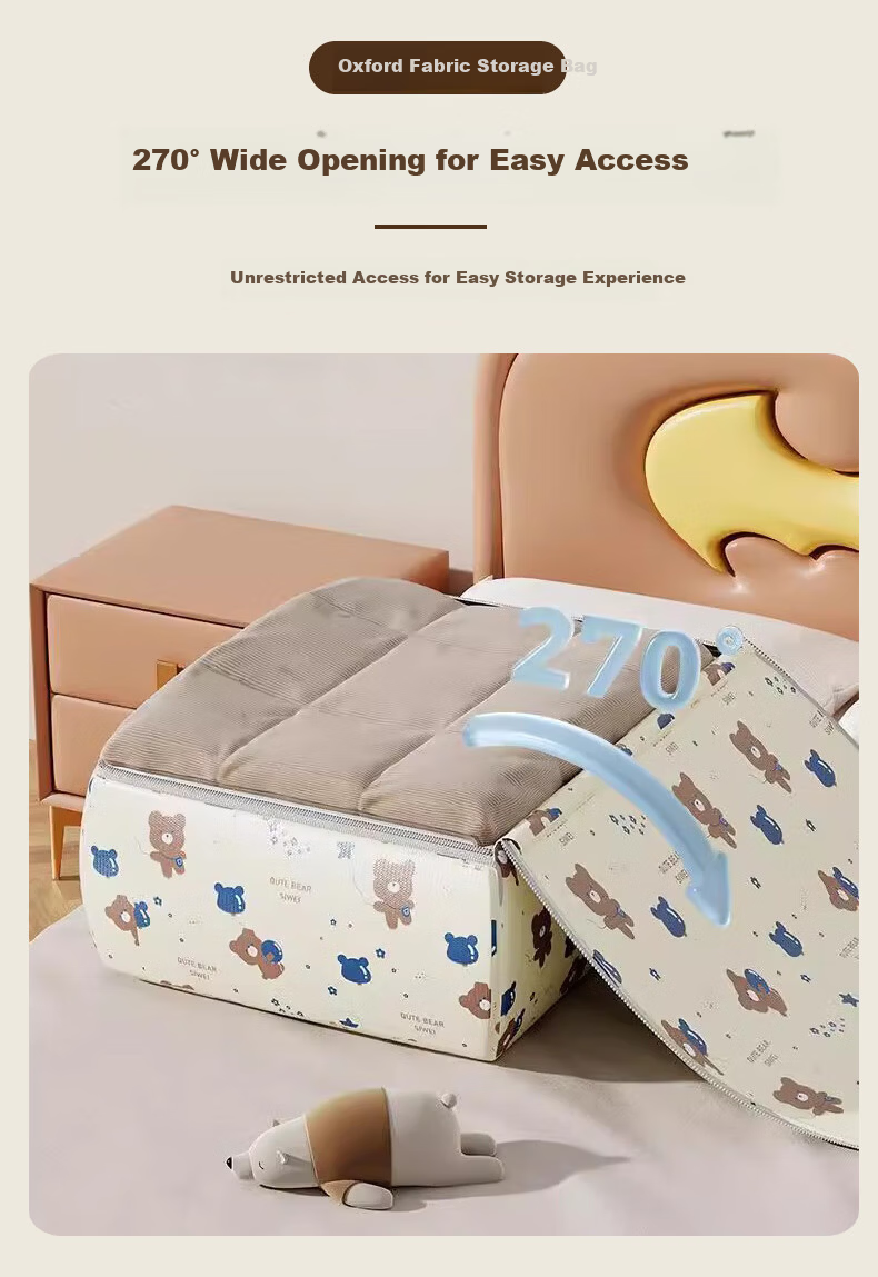 40,000km Thickened Oxford Cloth Quilt Storage Bag Large Capacity Clothes Storage Pack Moving Bag 75L 4
