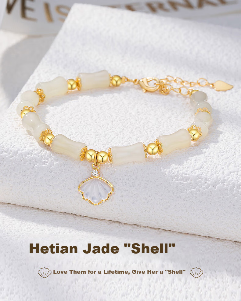 Qijun Natural Hetian Jade Bracelet for Women Genuine Jade Bead Practical Heartfelt 520 Gift for Girlfriend Wife 1