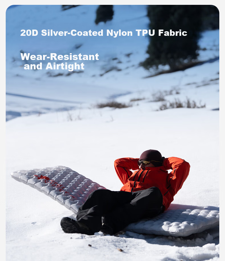 MOBIGARDEN Lengshan Xueling R3.9 Outdoor Camping Ultralight Inflatable Moisture-Proof Mat NX24663019 Snow Peak White 8